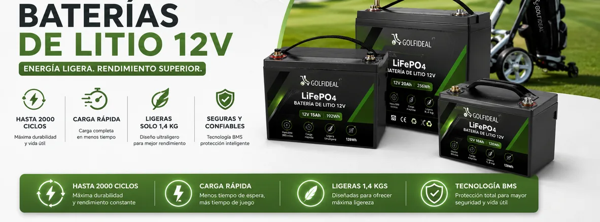 Baterías de litio LiFePO4 de 12 voltios para carros de golf