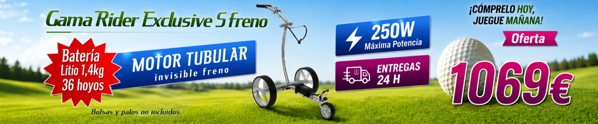 Oferta del carro de golf eléctrico Rider Exclusive S Freno