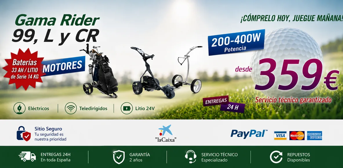 Gama Rider 99, L y CR desde 359 euros. Pago seguro, entregas 24 horas, garantía, servicio técnico y repuestos